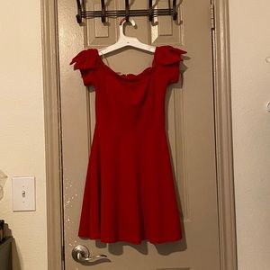 Off Shoulder Red Dress